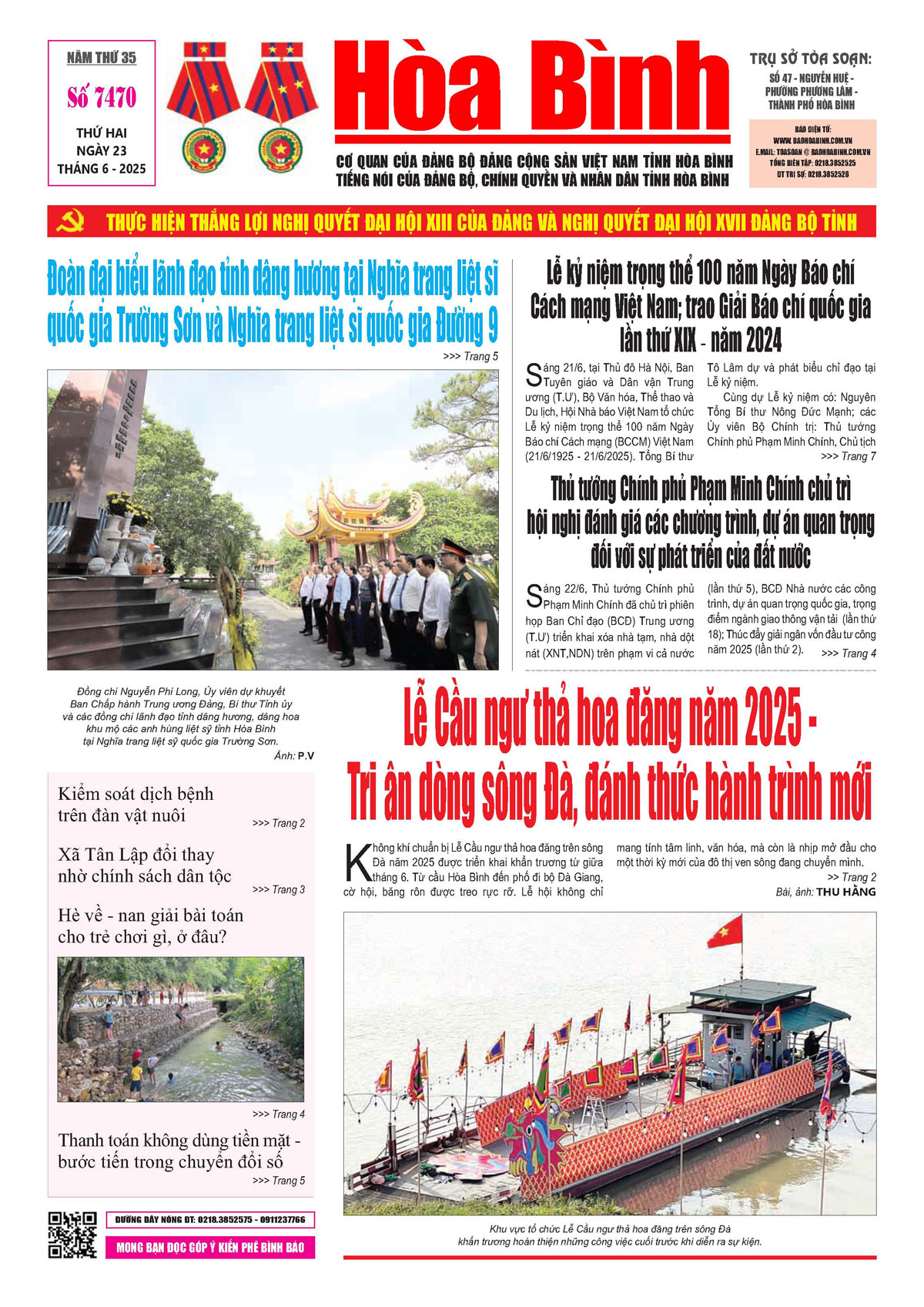 Báo Hòa Bình số 7470