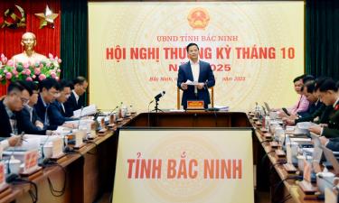 Chủ tịch UBND tỉnh Vương Quốc Tuấn phát biểu tại hội nghị.