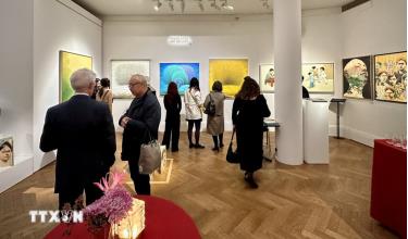 Khách tham quan triển lãm “Việt Nam - Vẻ đẹp mê đắm.” (Ảnh: TTXVN phát)