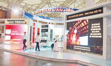 Không gian trưng bày của tỉnh Bắc Ninh tại Triển lãm. Ảnh: Thuận Thảo.